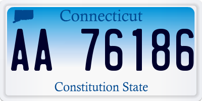 CT license plate AA76186