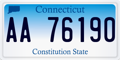 CT license plate AA76190