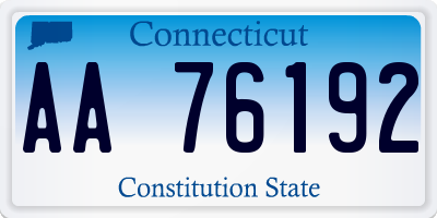 CT license plate AA76192