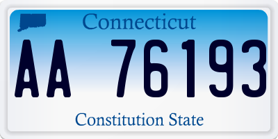 CT license plate AA76193