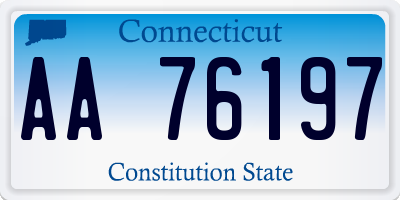 CT license plate AA76197