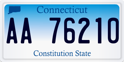 CT license plate AA76210