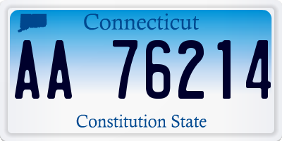 CT license plate AA76214