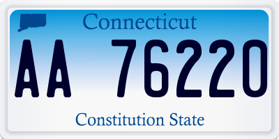 CT license plate AA76220