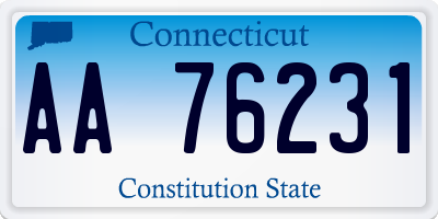 CT license plate AA76231