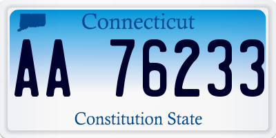 CT license plate AA76233