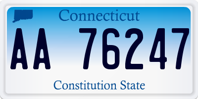 CT license plate AA76247