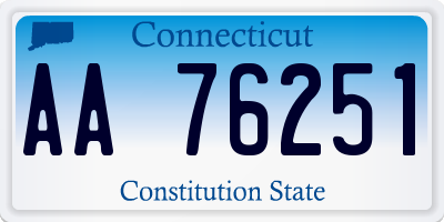 CT license plate AA76251