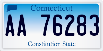 CT license plate AA76283