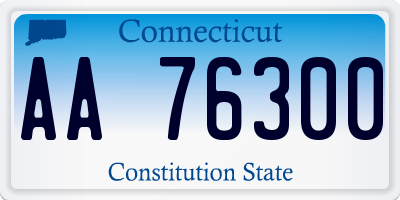 CT license plate AA76300