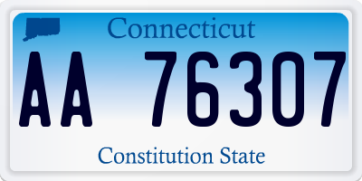 CT license plate AA76307