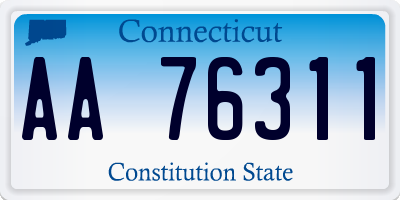 CT license plate AA76311