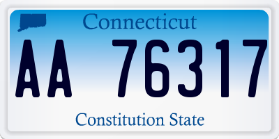 CT license plate AA76317