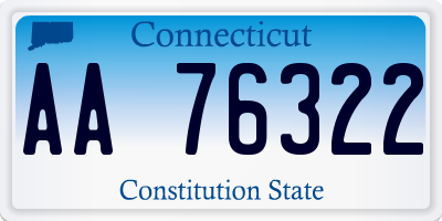 CT license plate AA76322