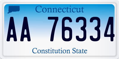 CT license plate AA76334