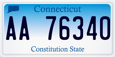 CT license plate AA76340