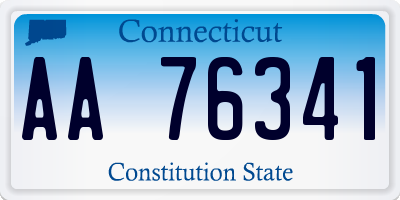 CT license plate AA76341