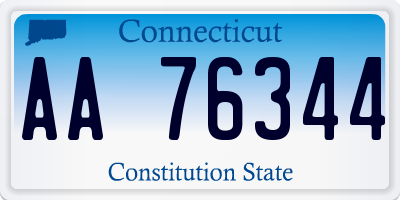 CT license plate AA76344