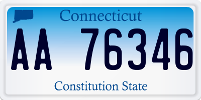 CT license plate AA76346