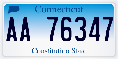 CT license plate AA76347