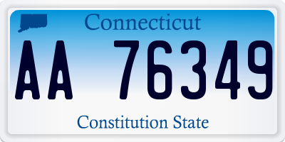 CT license plate AA76349