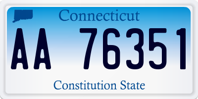 CT license plate AA76351