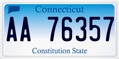 CT license plate AA76357