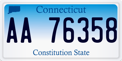 CT license plate AA76358