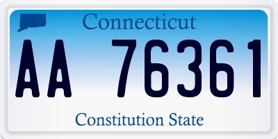 CT license plate AA76361