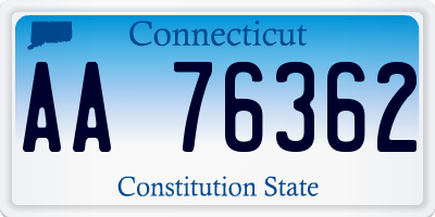 CT license plate AA76362