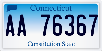 CT license plate AA76367