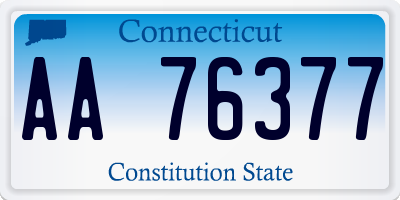 CT license plate AA76377