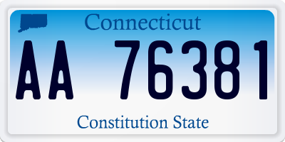 CT license plate AA76381