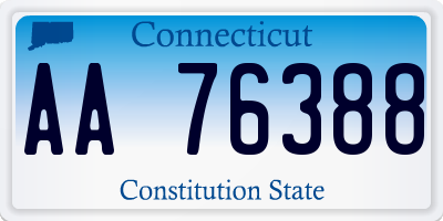 CT license plate AA76388