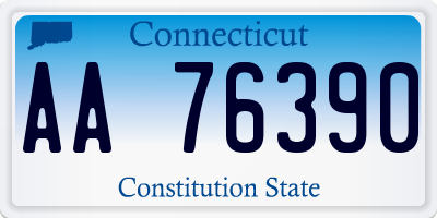 CT license plate AA76390