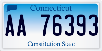 CT license plate AA76393