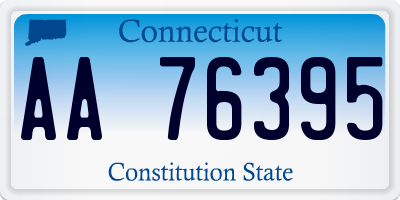 CT license plate AA76395