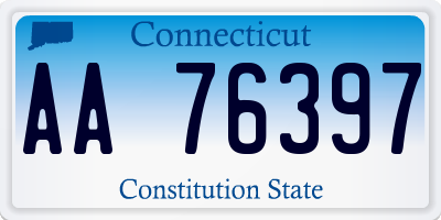 CT license plate AA76397