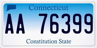 CT license plate AA76399