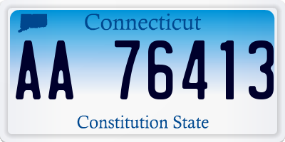 CT license plate AA76413