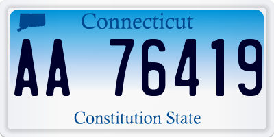CT license plate AA76419