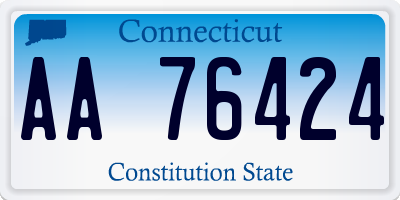 CT license plate AA76424