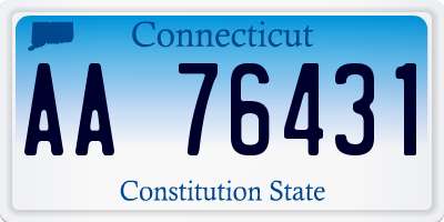 CT license plate AA76431