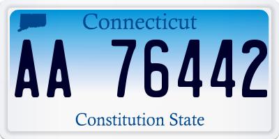 CT license plate AA76442