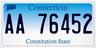 CT license plate AA76452