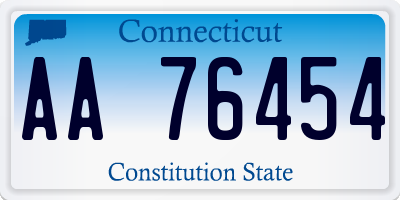 CT license plate AA76454