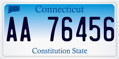 CT license plate AA76456