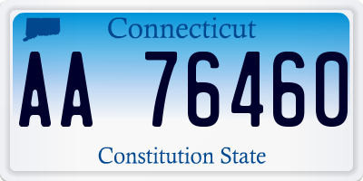 CT license plate AA76460