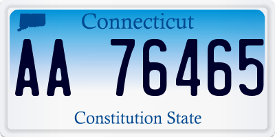 CT license plate AA76465