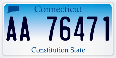 CT license plate AA76471